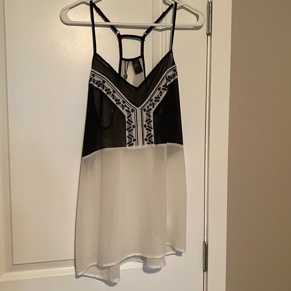 BKE Boutique Sheer tank top blouse